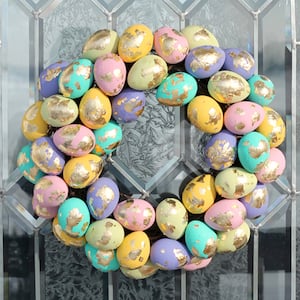 Gold Leaf Speckled Easter Egg Wreath