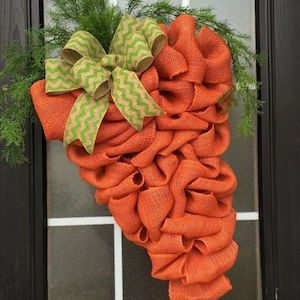 Burlap Carrot door decor