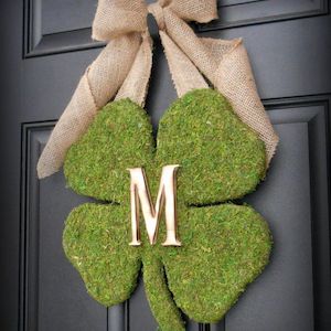 Monogrammed Moss Shamrock Wreath