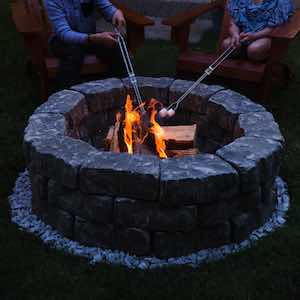 brick backyard firepit