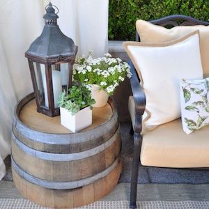 Wine Barrel Side Table