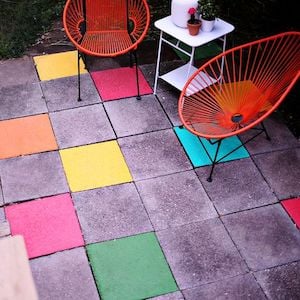 Painted patio Tiles decor idea