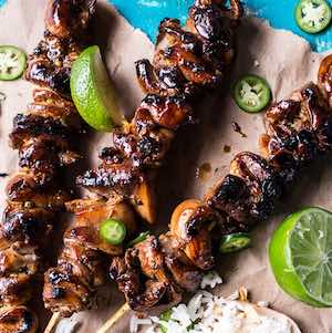 Coconut Honey Lime Filipino Chicken Adobo kabobs