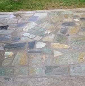 Custom Flagstone Backyard patio decor idea