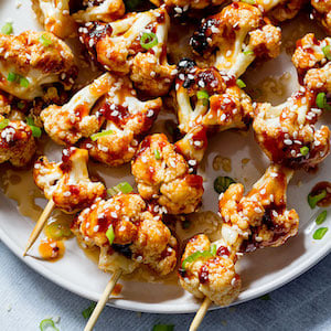 General Tso’s Grilled Cauliflower Kabobs