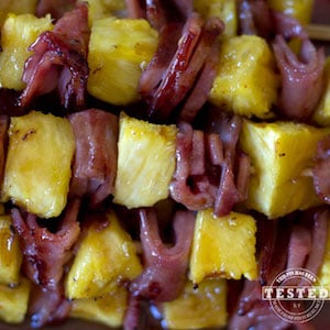 Glazed Ham and Pineapple Kabobs