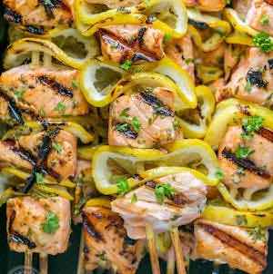 Grilled Salmon with Garlic & Dijon