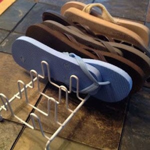 Plate Rack Flip-Flop closet organization 