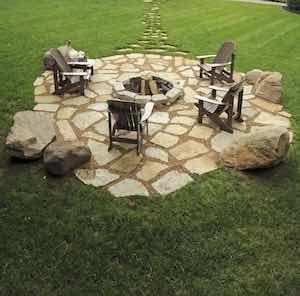 Rustic Fire Pit with Seating Area