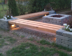 Custom Benches and Square Fire Pit