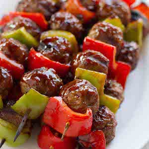 Sweet and Sour Meatball kabobs