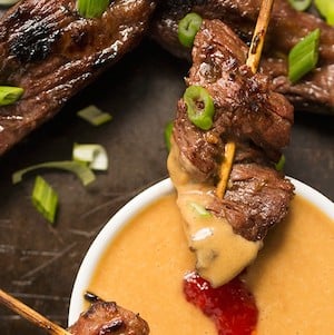 Beef Satay Skewers with Peanut Sauce