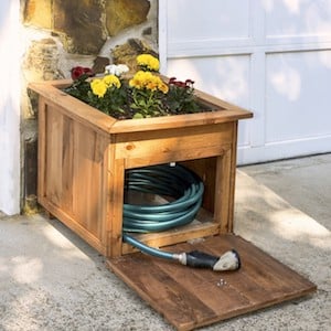 Pallet Wood Hose Holder with Planter