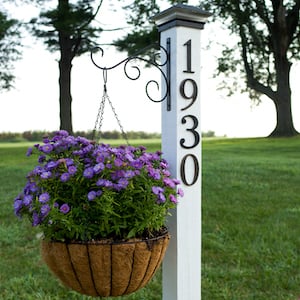 Address Post with hanging planter