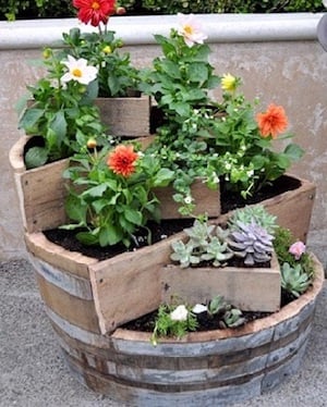 DIY Recycled Barrel Planter