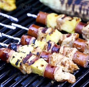 Chicken Pineapple Sausage Kabobs