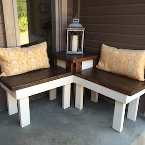 Corner Bench with Built-in Table