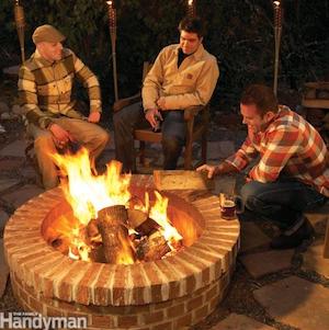 simple round brick fire pit