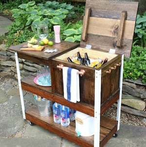 DIY outdoor grill and Bar Cart 