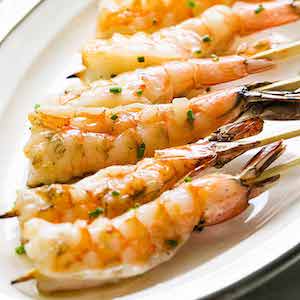 Grilled Garlic Shrimp kabobs