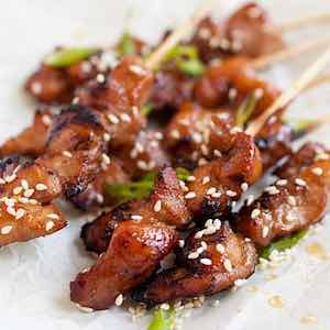 Honey Sesame Chicken Skewers