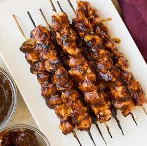 Honey Chipotle BBQ Chicken Skewers