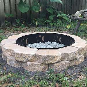 retaining wall paver DIY firepit