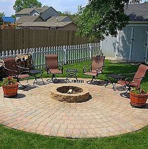 Brick Paver Fire Pit and Patio