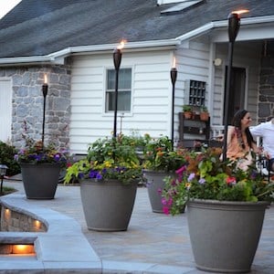 Tiki Torch Potted Plants patio decor idea