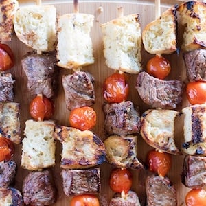 Steak & Garlic Bread Kabobs