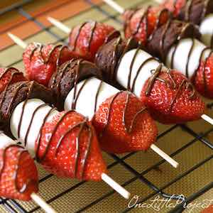 Strawberry Brownie Skewers