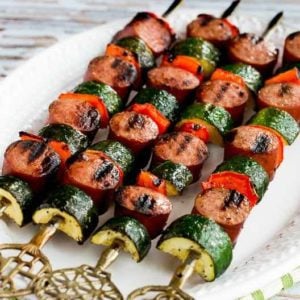Grilled Zucchini and Sausage kabobs