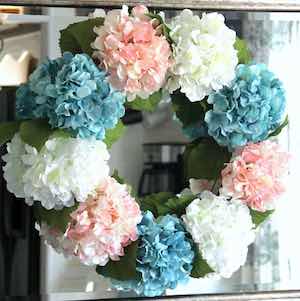 Easy DIY spring hydrangea wreath