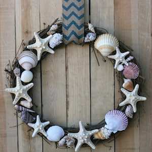 Seashell grapevine Wreath