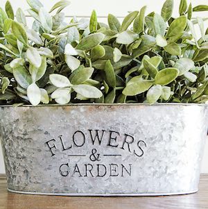 Galvanized Planter Dollar Store Farmhouse Decor Idea