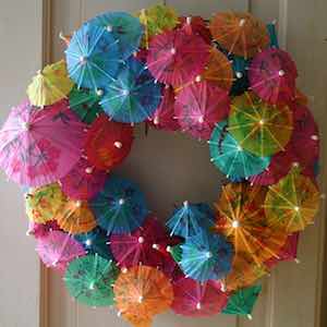 Paper Umbrella summer Wreath