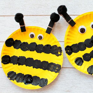 paper plate bee