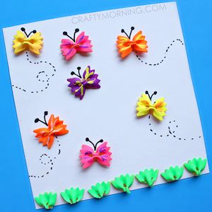 Bow-Tie Noodle Butterfly Craft for kids