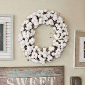  DIY Cotton Wreath