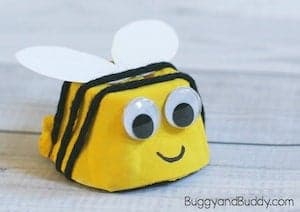 egg carton bee craft for kids