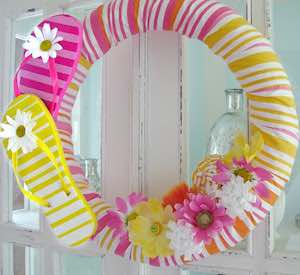 Flip Flop Summer Pool Noodle Wreath