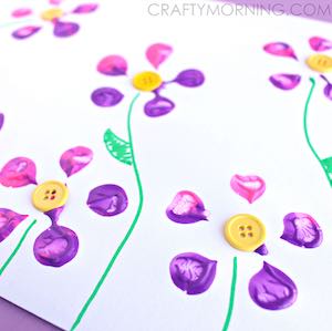 Bottle Print Button Flowers