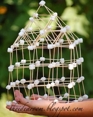 Marshmallow and Toothpick Building summer activity for kids