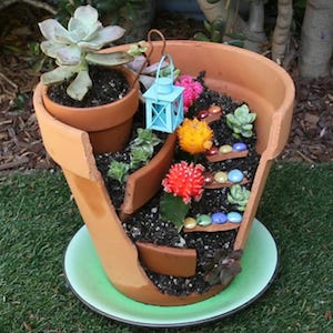 Broken Pots fairy garden