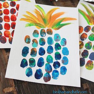 Pineapple Thumbprint Summer Craft for Kids