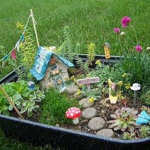 Wheel Barrel Fairy Garden