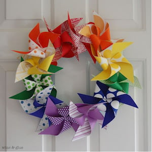 Summer Rainbow Pinwheel Wreath