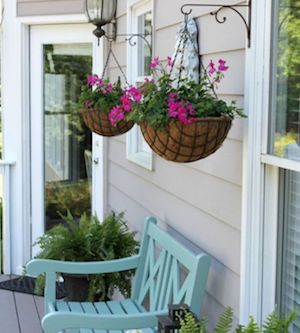 Summer Porch Makeover with Hanging Baskets