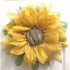 burlap ribbon Sunflower summer Wreath