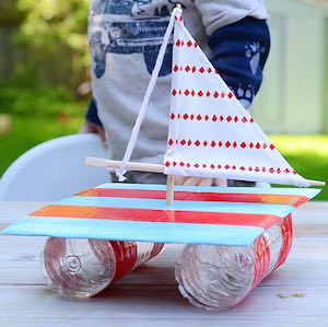 Recycled Boat summer craft for kids